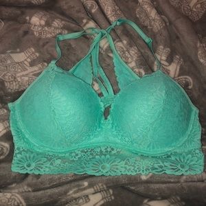 PINK Push-up Lace Bralette, Size Large
